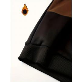 Comfortable Polyester Men's Casual Loose Fit Hoodie, Adjustable Drawstring Fashionable Hooded Sweatshirt For Fall And Winter