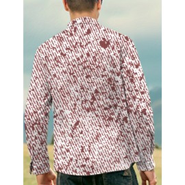 [Elegant Style] Men's Formal Dress Shirt - Sleek White with Modern Black & Gray Abstract Print, Polyester Blend, Non-Stretch, Button-Up with Lapel Collar, Ideal for All Seasons, Formal Attire|Classic Buttonup|Sleek Tailored Fit