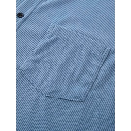 [Men's Corduroy Shirt Jacket] Bohemian Corduroy Shirt Jacket - Men's Solid Color Relaxed Fit Long Sleeve with Chest Pockets, Classic Collar & All-Season Versatile Style for Casual & Formal Wear, Durable Fabric
