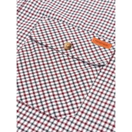 Men's Heavy-Duty Plaid Long Sleeve Dress Shirt - Winter Warmth Collar & Chest Pocket Button, Blue/White/Black/Brown Checkered Pattern, Loose Fit Casual & Formal Button-Up Coat Jacket-like Blazer (Machine Washable)