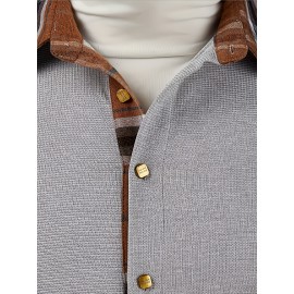 Men's Textured Waffle Knit Button-Up Long Sleeve Outdoor Casual Shirt, Breathable Fabric, Machine Washable, Suitable for Outdoors, Festivals & Office Wear, Multi-Purpose Clothing, Quality Material, Lightweight, Durable Structure, Trendy Men's Fashion