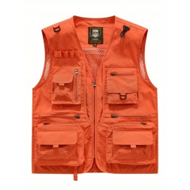 Men's Custom Logo Tactical Vest with ized Logo Printing - Heavy-Duty Multi-Pocket -Grade Vests for Outdoor,, - All-Season Wear (, MOLLE System Compatible, Durable Vest) - Add Your Logo