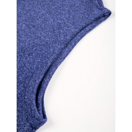 Men'S Cozy Fleece-Lined Sleeveless Vest - Maroon Zip-Up with Pockets, Retro Casual Style, Warm & Comfortable for Fall/Winter, Versatile Outdoor & Sporty Wear, Winter Vest, Sporty Vest, Minimalist Design, Soft Texture