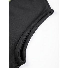 Men'S Cozy Fleece-Lined Sleeveless Vest - Maroon Zip-Up with Pockets, Retro Casual Style, Warm & Comfortable for Fall/Winter, Versatile Outdoor & Sporty Wear, Winter Vest, Sporty Vest, Minimalist Design, Soft Texture