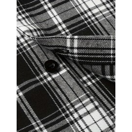 3pcs Men'S Scandinavian Vintage Plaid Shirt Set - Loose Fit, Breathable Rayon, Long Sleeve with Button-Up Design, Perfect for Fall & Spring Casual Wear, Casual Wear Shirts|Vintage Plaid Shirt|Asymmetrical Hemline, Thick