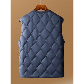 FORTEI 90 Duck Down Winter Warm V-neck Quilted Vest Inner Jacket Men's Vest 3F5061643331