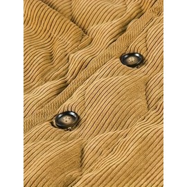 [Winter Warmth Vest] Navy Blue Quilted Corduroy Men's Winter Warmth Vest | Fleece Lining, Pockets, Button Closure | Perfect for Fall and Winter Comfort