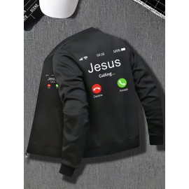 Men's Casual Zip-Up Jacket with Stand Collar - 