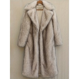 [New Fox Fur Coat] Warm Fashion Mid-Length Fox Fur Plush Collar Suit Coat | Men's Casual Fleece Outerwear, Comfortable Loose Luxurious Grass Coat, New Thickened Versatile Trendy