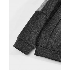 [Men's Color-Block Jacket] Color-Block Men's Knit Zip-Up Jacket | Regular Fit, Contrast Collar, Striped Design, Full-Zip Front, Ribbed Cuffs, Durable Fabric, Everyday Comfort Wear, Casual Outerwear