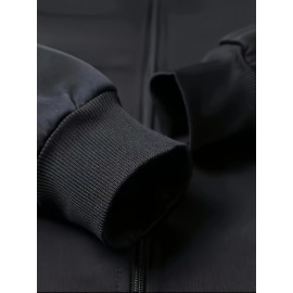 Men's Stylish African Print Zip-Up Jacket - Slim Fit, Beige with 